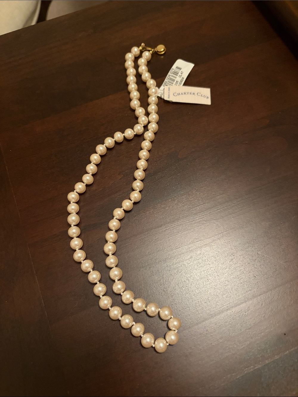 Charter Club Pearl Bead Necklace with Gold-Tone Clasp